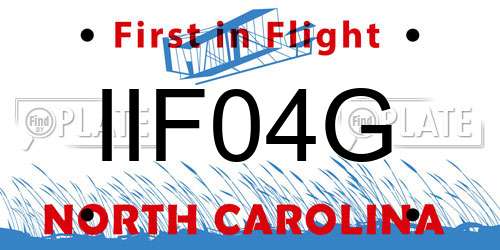 IIF04G North Carolina License Plate
