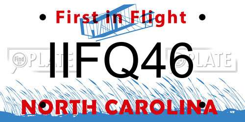 IIFQ46 North Carolina License Plate