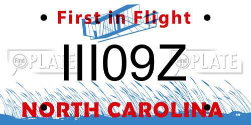 III09Z North Carolina License Plate