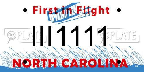 III1111 North Carolina License Plate