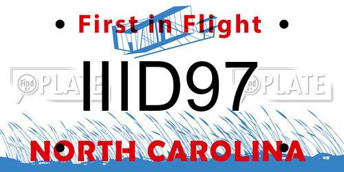 IIID97 North Carolina License Plate