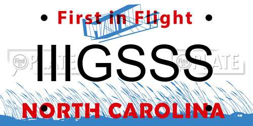 IIIGSSS North Carolina License Plate
