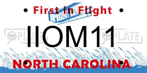 IIOM11 North Carolina License Plate