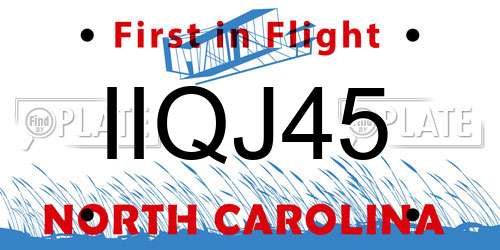IIQJ45 North Carolina License Plate