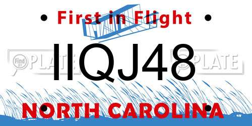 IIQJ48 North Carolina License Plate