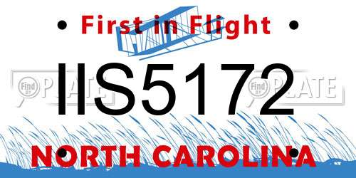 IIS5172 North Carolina License Plate