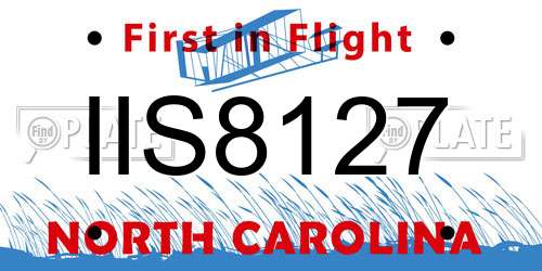 IIS8127 North Carolina License Plate