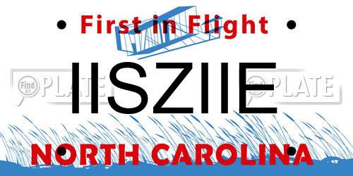 IISZIIE North Carolina License Plate