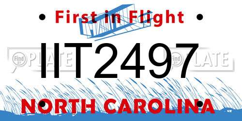 IIT2497 North Carolina License Plate