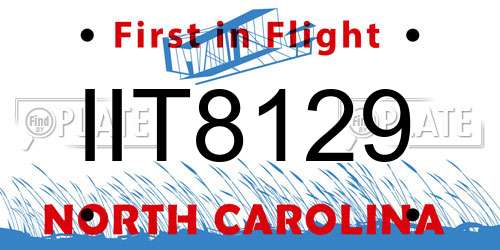 IIT8129 North Carolina License Plate