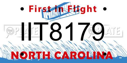 IIT8179 North Carolina License Plate