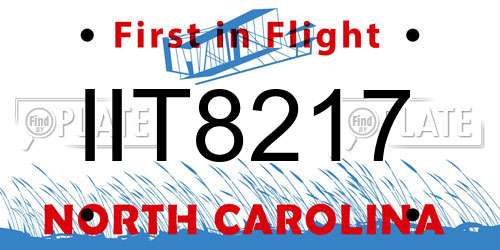 IIT8217 North Carolina License Plate