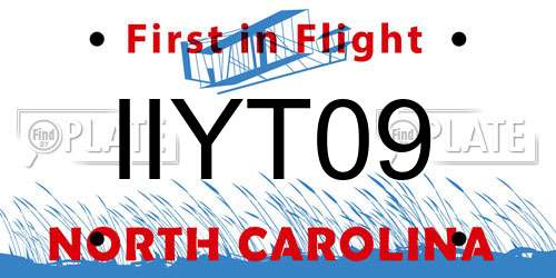 IIYT09 North Carolina License Plate
