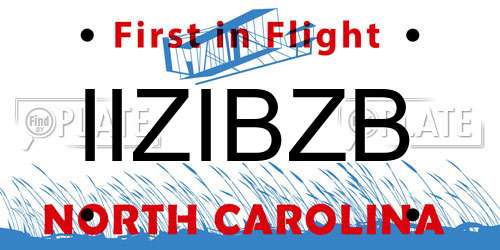 IIZIBZB North Carolina License Plate