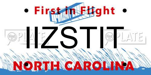 IIZSTIT North Carolina License Plate