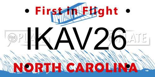 IKAV26 North Carolina License Plate