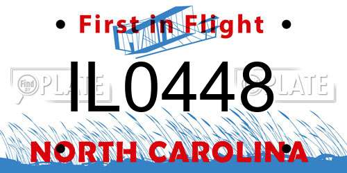 IL0448 North Carolina License Plate