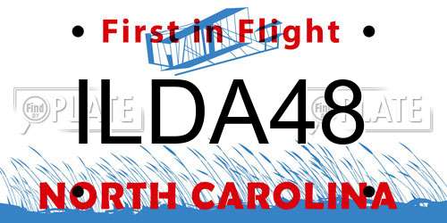 ILDA48 North Carolina License Plate
