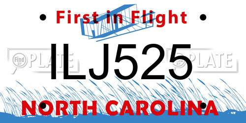 ILJ525 North Carolina License Plate