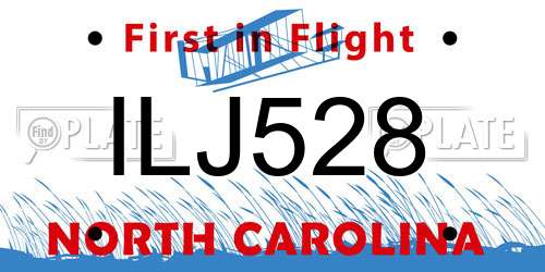 ILJ528 North Carolina License Plate