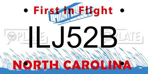 ILJ52B North Carolina License Plate