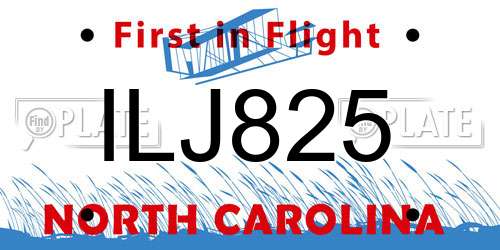 ILJ825 North Carolina License Plate