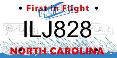 ILJ828 North Carolina License Plate
