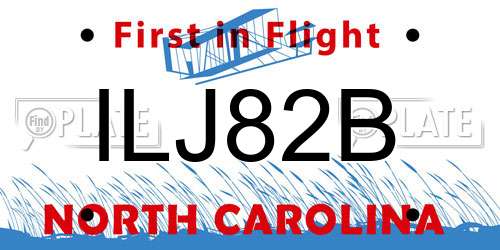 ILJ82B North Carolina License Plate