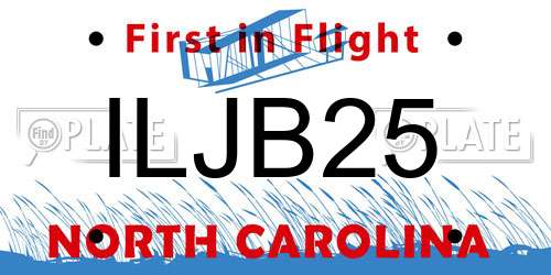 ILJB25 North Carolina License Plate