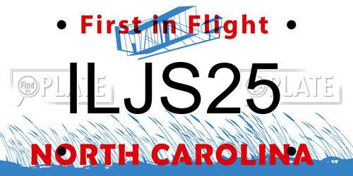 ILJS25 North Carolina License Plate