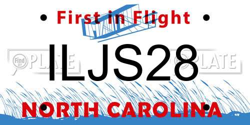 ILJS28 North Carolina License Plate
