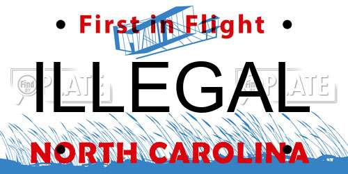 ILLEGAL North Carolina License Plate