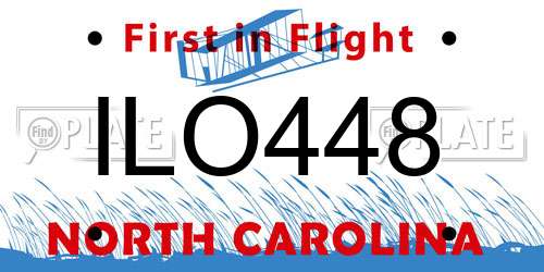 ILO448 North Carolina License Plate