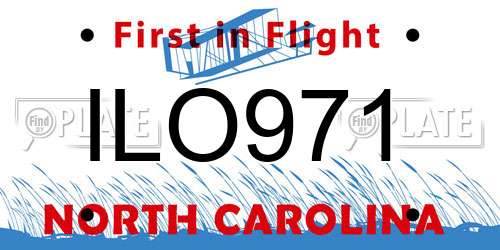 ILO971 North Carolina License Plate