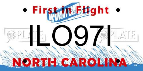 ILO97I North Carolina License Plate