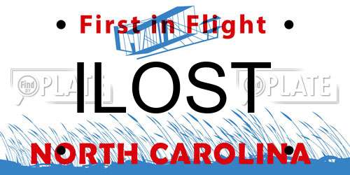 ILOST North Carolina License Plate