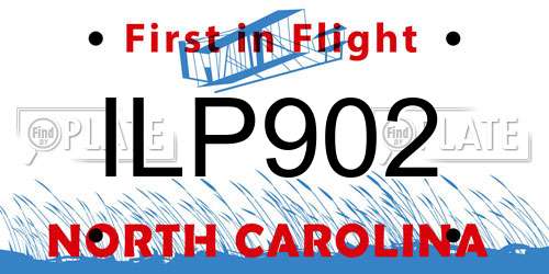 ILP902 North Carolina License Plate