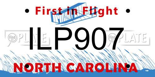 ILP907 North Carolina License Plate