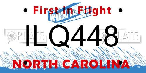 ILQ448 North Carolina License Plate