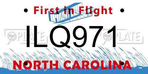 ILQ971 North Carolina License Plate