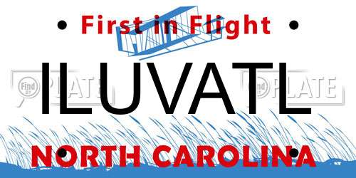 ILUVATL North Carolina License Plate