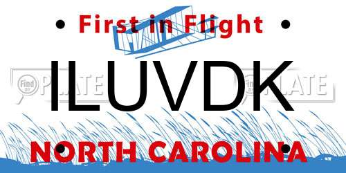 ILUVDK North Carolina License Plate