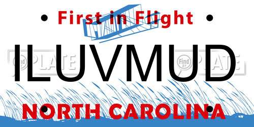 ILUVMUD North Carolina License Plate