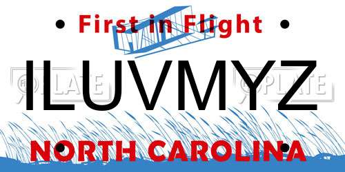 ILUVMYZ North Carolina License Plate