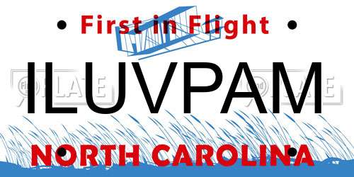 ILUVPAM North Carolina License Plate