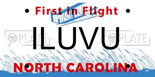 ILUVU North Carolina License Plate