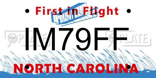 IM79FF North Carolina License Plate