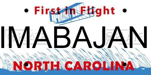 IMABAJAN North Carolina License Plate