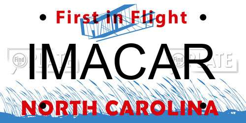 IMACAR North Carolina License Plate