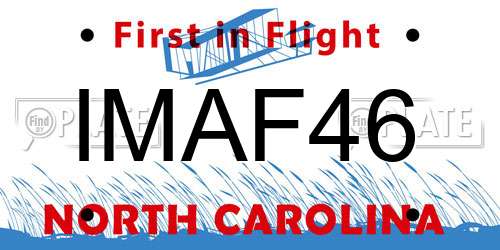 IMAF46 North Carolina License Plate